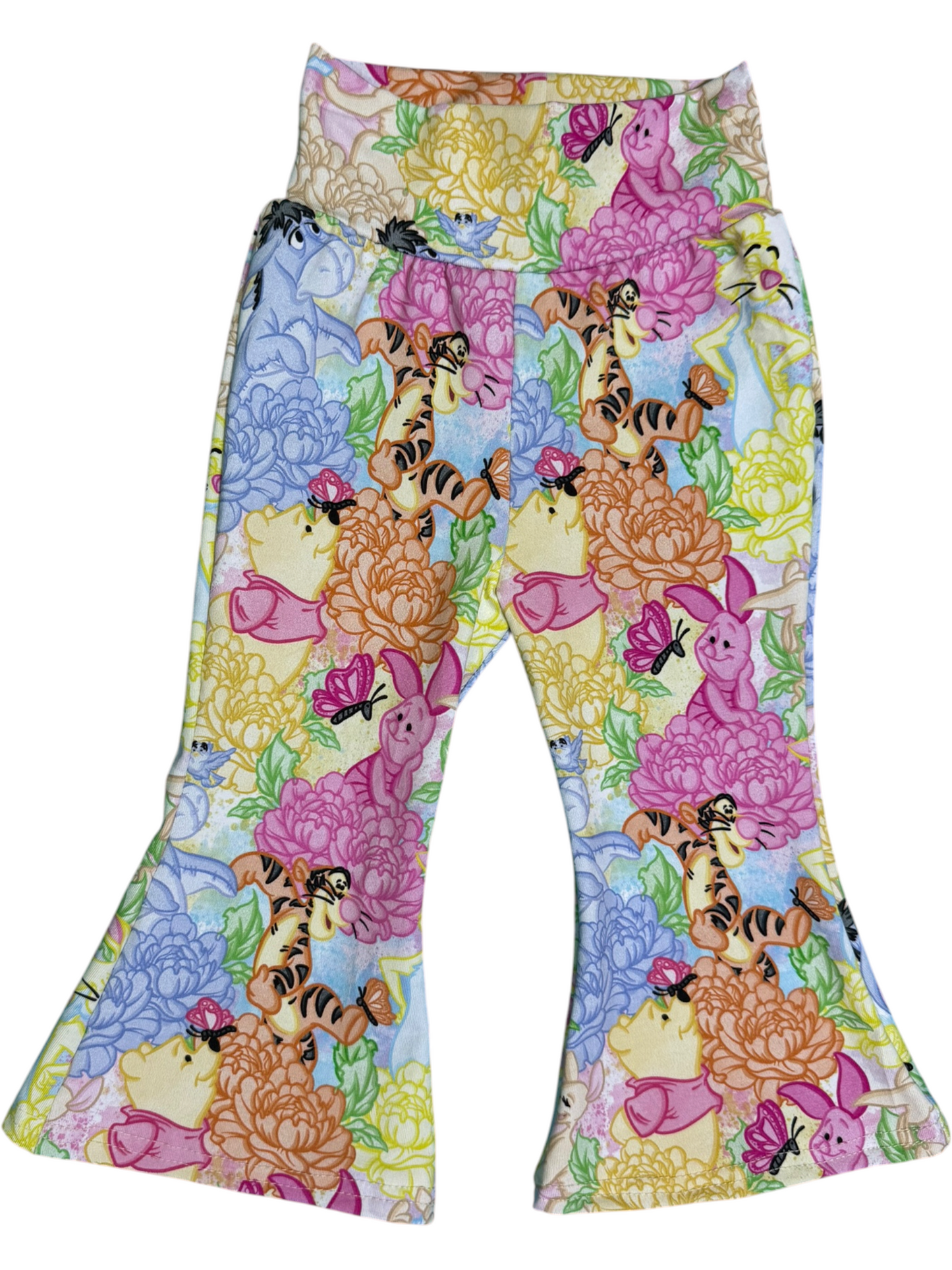 Watercolour Pooh flares size 0