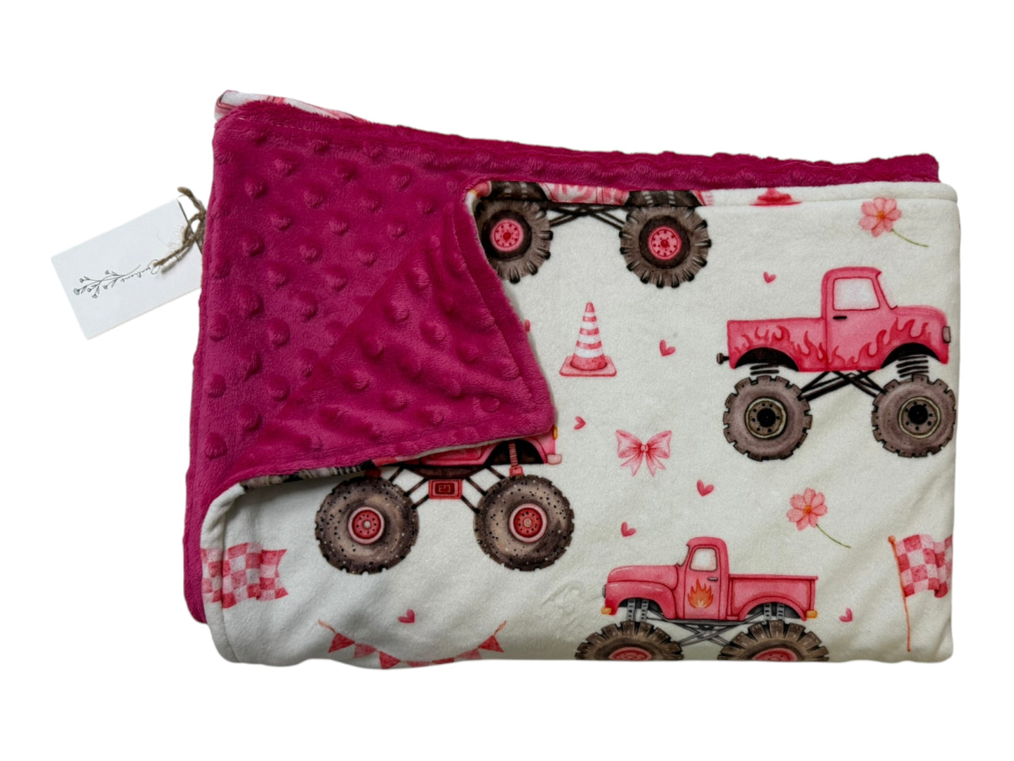 Pink Monster Trucks pram