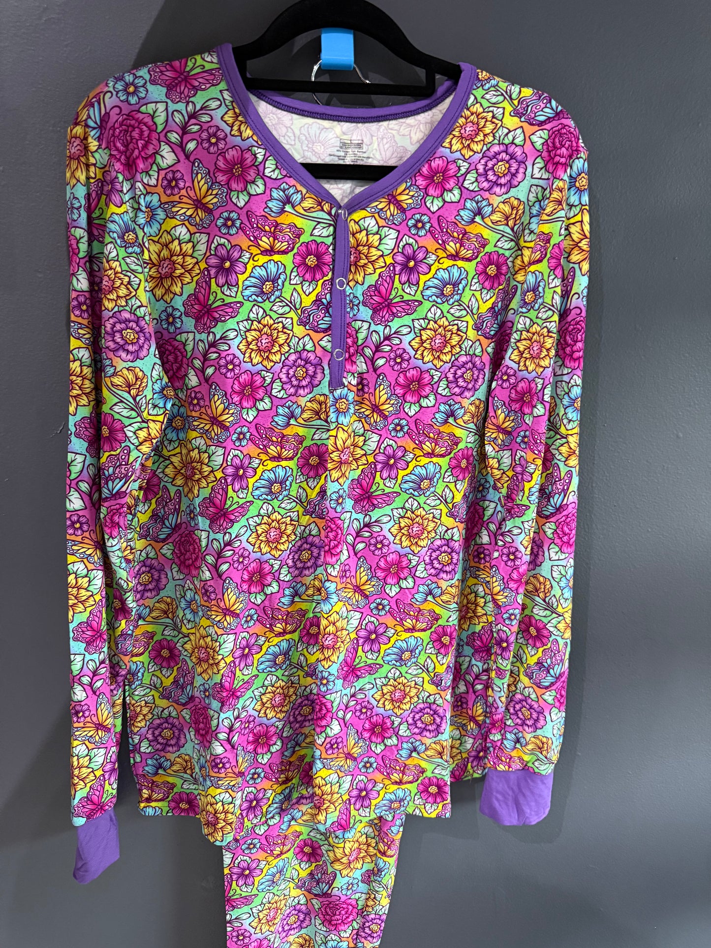 Purple floral adult PJS