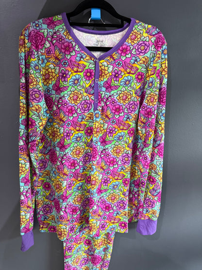 Purple floral adult PJS