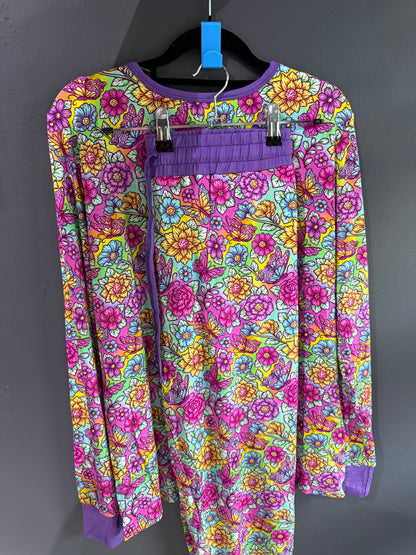 Purple floral adult PJS